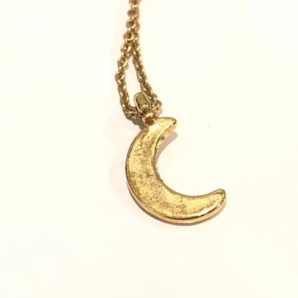 Wren Gold and Sapphire Moon Necklace - Picture 5 of 10